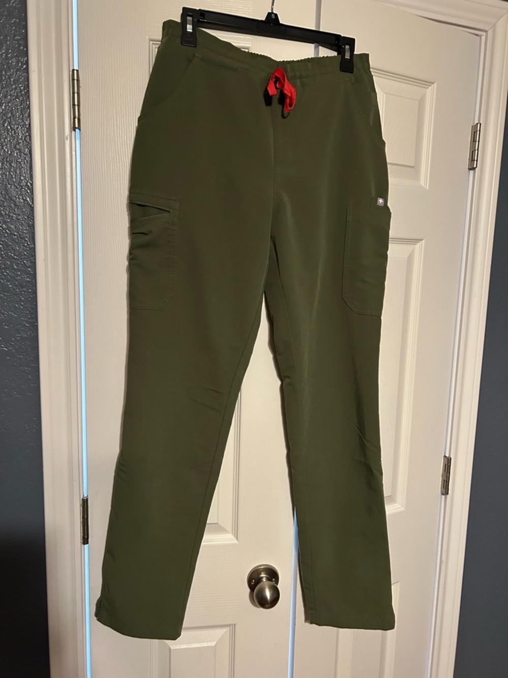 Figs Olive Green high waisted yola scrub pants